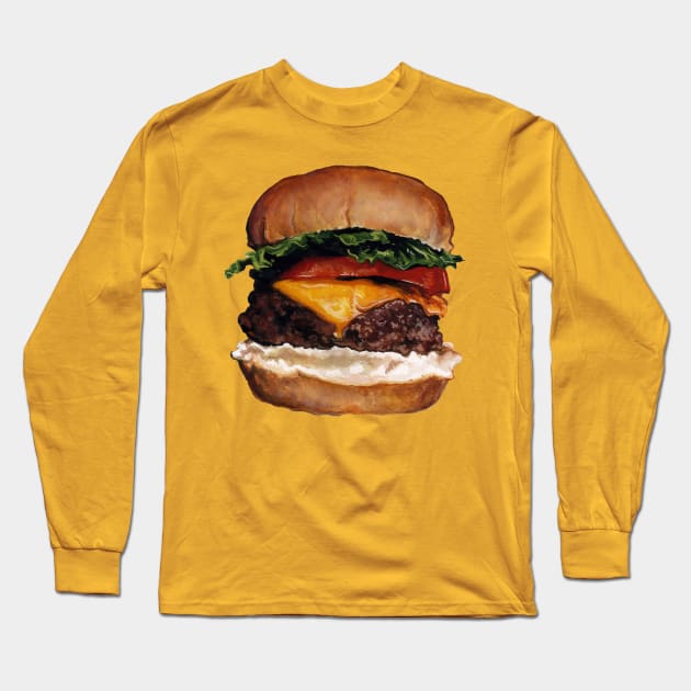 Cheeseburger Long Sleeve T-Shirt by KellyGilleran